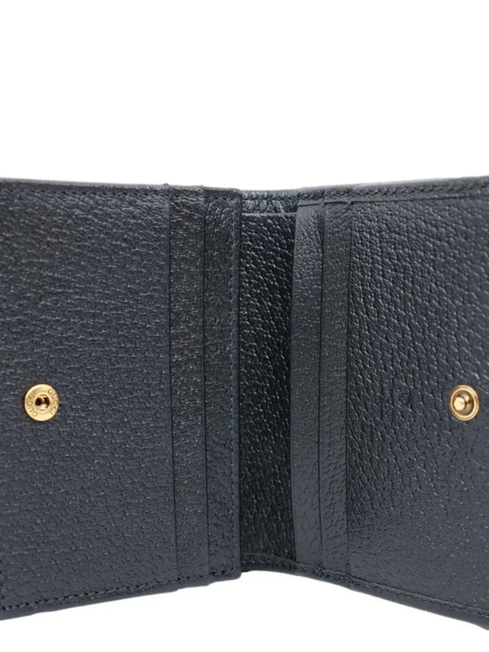 Gucci  Diana Small Bamboo Leather Card Case Wallet Black 658244